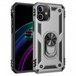 Wholesale Tech Armor Ring Stand Grip Case with Metal Plate for iPhone 12 Mini 5.4 inch (Silver)